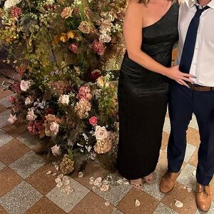 Lulu's Black One Shoulder Dress